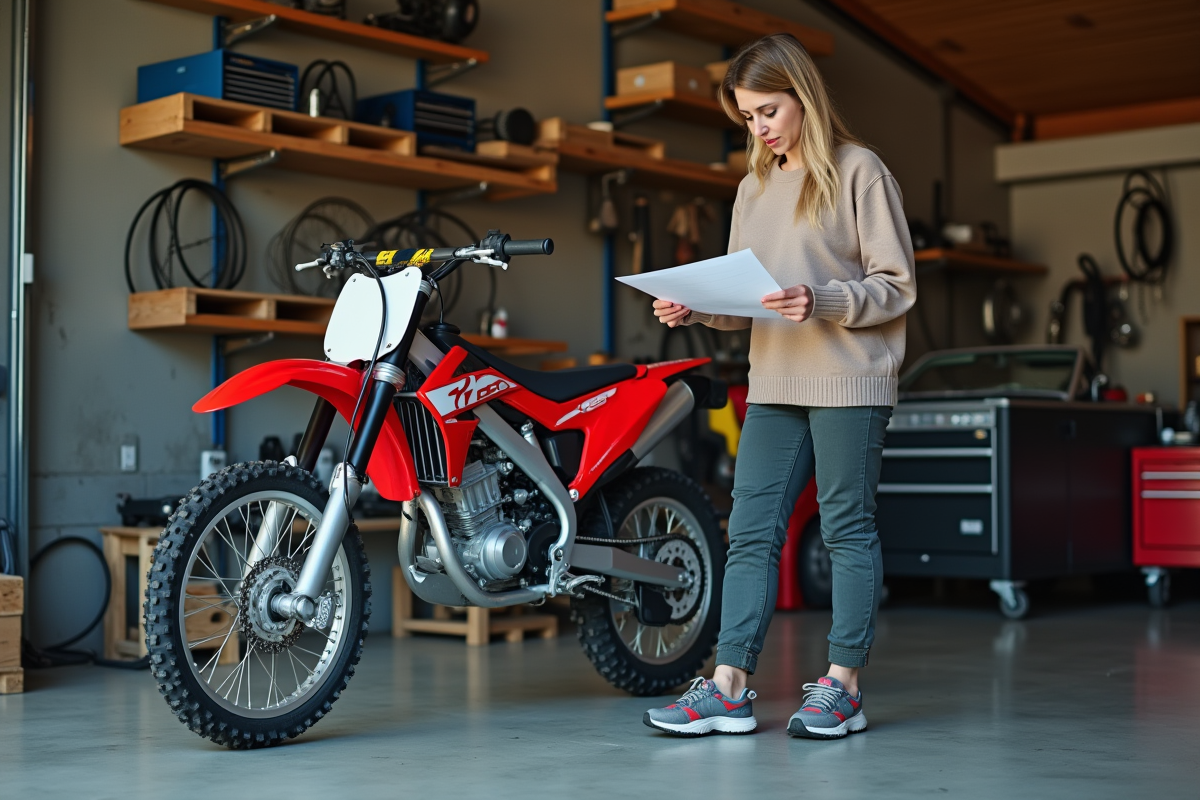 Femme vérifiant documents près d