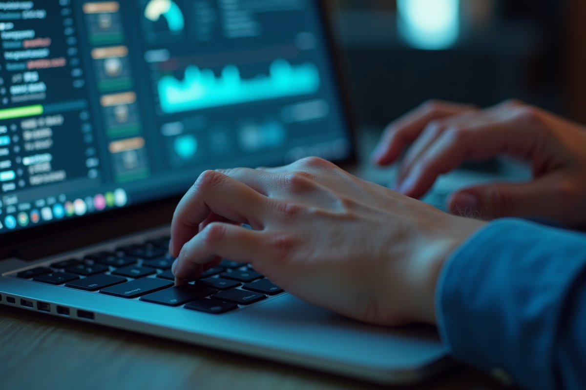 Mains tapant sur un clavier d