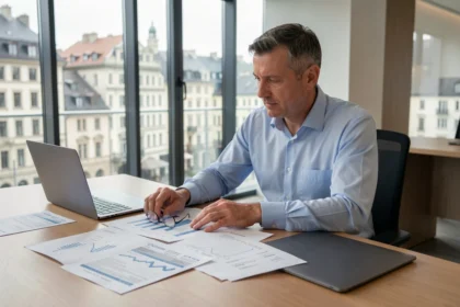 Professionnel luxembourgeois consultant les barèmes officiels du prix camel en 2026 dans un bureau moderne