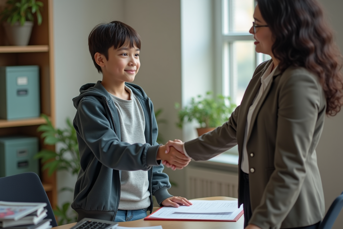 Adolescent et femme d